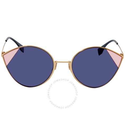 Fendi Blue Cat Eye Ladies Sunglasses FF 0341/S 0LKS 60